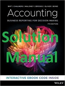 حل المسائل و تست بانک حسابداری Birt و Chalmers