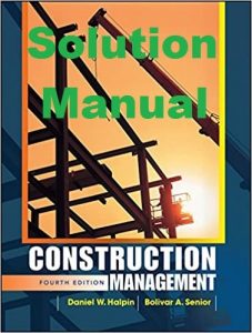 حل تمرین مهندسی و مدیریت ساخت Halpin و Senior