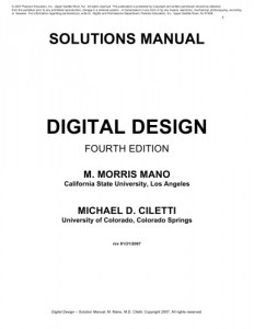 Solution Manual for Digital Design, 4th ed - M. Morris Mano, Michael D. Ciletti - 294pd2mb