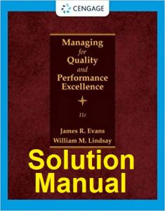 حل تمرین کتاب مدیریت کیفیت Evans و Lindsay