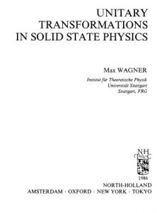 کتاب تبدیلات یکانی در فیزیک حالت جامد واگنر